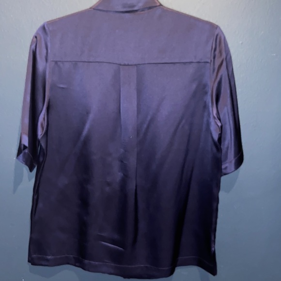 Button down short-sleeved silk shirt Navy – S.A.R.K - Picture 6 of 6